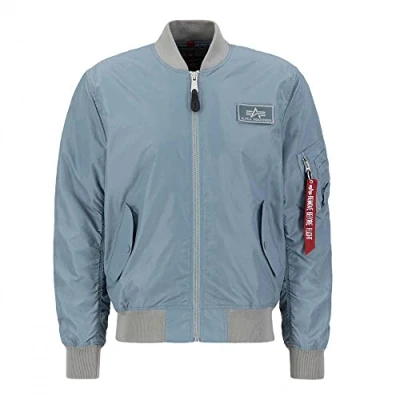 Imagen de Alpha Industries Chaqueta Bomber MA 1 TTC para Hombre Bombardero y Vuelo, Greyblue, XL