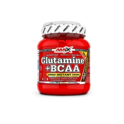 Imagen de AMIX Bcaa Glutamina 530 Gramos Complemento Alimenticio de en Polvo Reduce el Catabolismo Muscular Óptimo para Deportistas Sabor Cola Aminoácidos Ramificados