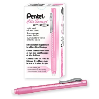 Imagen de Pentel ZE22P Goma de borrar (12 unidades), color rosa