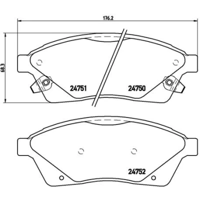 Imagen de BREMBO P 09 010 Juego de pastillas freno con avisador acústico desgaste sin accesorios