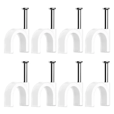 Imagen de 80 Piezas Grapas para Cables,Grapas Cable pared,Clips de Redondo,Clips cables,Clips pared Eléctrico,para Gestión,Canal cables(8mm)