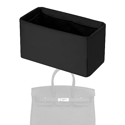 Imagen de XYJG Seda Organizador Bolso Insertar para Hermes Birkin 20/25/30/35/40, Inserto de Bolsa, Mantener La Forma Liviano (Noir, BK35)