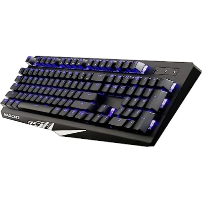 Imagen de Mad Catz S.T.R.I.K.E Strike 4 Cherry MX Teclado mecánico RGB con interruptor rojo para juegos, color negro