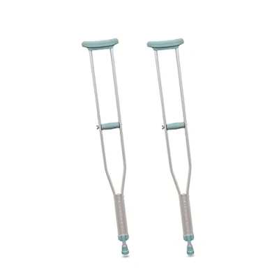 Imagen de PEPE Muletas Axilares Adultos (x2 uds, TALLA S), Adulto Regulables Aluminio, Ortopédicas, en Altura, para Caminar, Muleta Axilar, Gris.