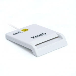 Imagen de Tooq TQR 210W Lector Externo de DNI Electrónico y Tarjetas Inteligentes (DNIe) USB 2.0, Color Blanco, 480 Mbps