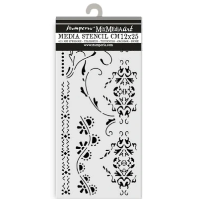 Imagen de Stamperia Plantillas gruesas para álbumes de recortes, álbumes, tarjetas, diarios balas, y más, material flexible, fácil limpiar, perfecto aficiones, manualidades regalos (bordes