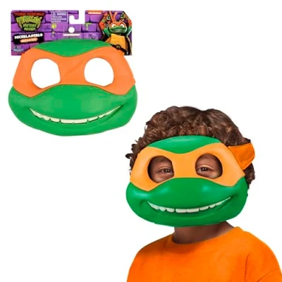 Imagen de Giochi Preziosi Las tortugas Ninja, Máscara de tortuga Disfraz, Michelangelo, Para niños a partir 4 años, TU8253