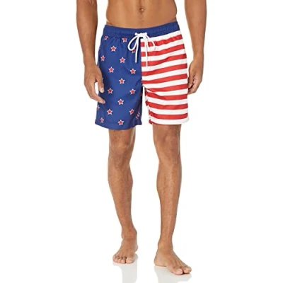Imagen de Amazon Essentials Bañador de Secado Rápido 18 Cm colores interrumpidos Hombre, Estampado Estrellas, M