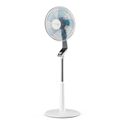 Imagen de Rowenta Turbo Silence Extreme, Ventilador de Pie Silencioso, Oscilación Automática, Modo Noturno, 4 velocidades, 30 cm, Orientación y Altura Ajustable, Con Aspas, Moderno, Color Blanco VU5640
