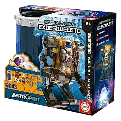 Imagen de Educa Misión a la Luna; Exoesqueleto; Construye, Juega y Observa como tu Robot Cobra Vida Gracias su Motor Pilas; Haz Volar imaginación con Este Set, Partir de 6 Años (41349)