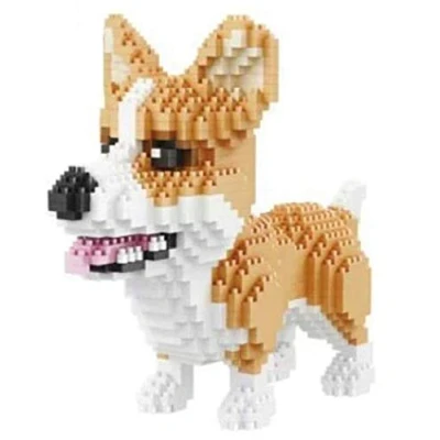 Imagen de Balody Perro Corgi Galés Pembroke. Figura para ensamblar con nanoblocs. 1380 Piezas.