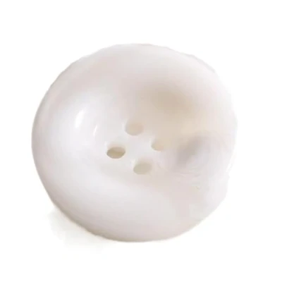 Imagen de Botones de borde redondo cóncavo resina blancos redondos, Color 1, 28mm 6piezas