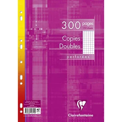 Imagen de Clairefontaine A4 cuadrado 5/5 Multiperforadas doble hoja color blanco (unidades de 150 hojas)