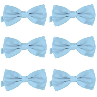 Imagen de DonDon Set de 6 Pajarita para hombre 12 x cm ajustable y lista usar Azul claro