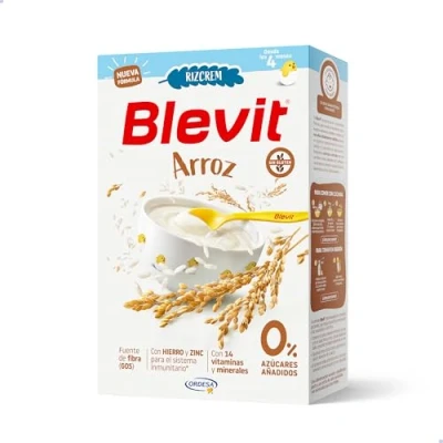 Imagen de Blevit Rizcrem Arroz 225 g Papilla de Cereales para Bebé desde los 4 Meses con Crema Sin Gluten y Azúcares Añadidos Facilita la digestión