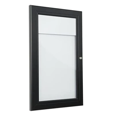 Imagen de Danieli Store Tablón de Anuncios Exterior Negro para Menús con Cerradura y Par Llaves Fácil Montaje en Pared Superficie Acero Magnético Escribible (A4)