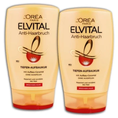 Imagen de L&#039;Oreal 3x Paris Elvital Anti Hair Breakage Tratamiento Capilar para Cabello Dañado 125ml cada uno