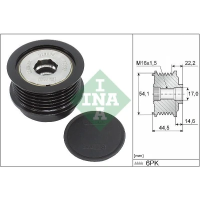 Imagen de INA 535 0352 10 Rueda Libre Alternador se requiere herramiente especial para montaje FORD: C Max 2, KUGA 2 norauto, oscaro, mister auto