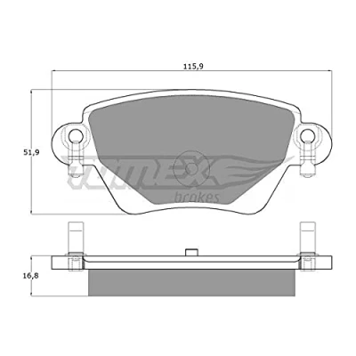 Imagen de TOMEX brakes TX 12 59 Juego de pastillas freno Eje trasero con avisador acústico desgaste FORD: MONDEO 3 Stufenheck, 3, Kombi