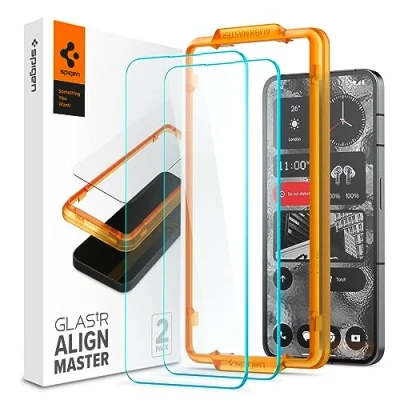 Imagen de Spigen Cristal Templado Protector De Pantalla con Montageframe Nothing Phone (2) Paquete 2