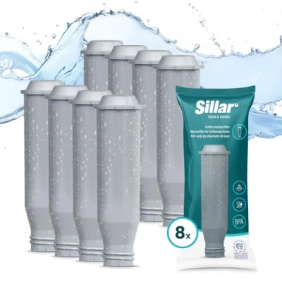 Imagen de Sillar 8x Filtro de Agua, Recambio Agua para Cafeteras Krups F088, AEL01, TCZ6003 Aumenta la Vida Máquina