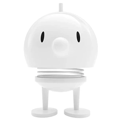 Imagen de Hoptimist Bumble Figura decorativa escandinava, decoración para salón, escritorio, oficina, pequeños regalos, 7,5 x 8,5 10,7 cm, tamaño mediano, color blanco