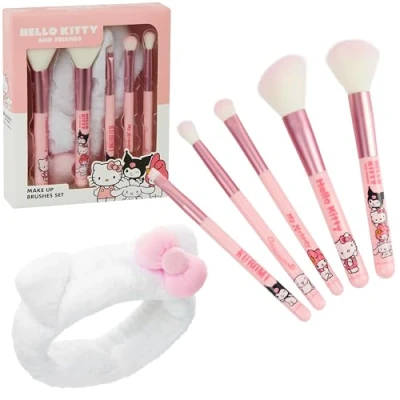 Imagen de Hello Kitty Set de Brochas Maquillaje, Kit 5 Pinceles Regalos para Mujer