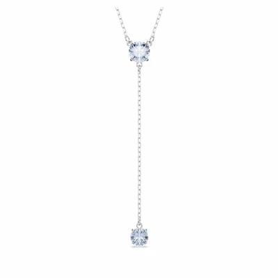 Imagen de Swarovski Attract Y Round CUT Rhodium Plated Collar, Mujer, Talla: One Size, Blue
