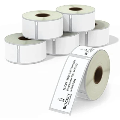 Imagen de BETCKEY 6 Rollos 99012 etiquetas Autoadhesivas Compatible con DYMO S0722400, 36mm x 89mm, 1560 de dirección grandes para LabelWriter 450 &amp; 4XL