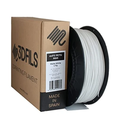 Imagen de 3DFILS Filamento PETG Blanco Mate para impresión 3D (1,75 mm / 1 Kg, Mate)