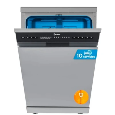 Imagen de Midea Lavavajillas 60 cm+++ Inox para 14 servicios Lavaplatos libre instalación Compacto con 10 Programas de Lavado integrable Filtro Antibacterias y Programación Horaria Nuevo Modelo