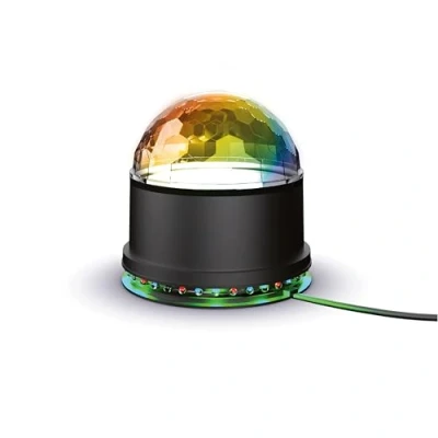 Imagen de R MUSIC ATRO M Bola Disco Rotación 180 luz de escenario con proyección aleatoria esferas y anillos RGB Efecto LED Colgador pared por tornillo Para fiestas, DJ, Bar,