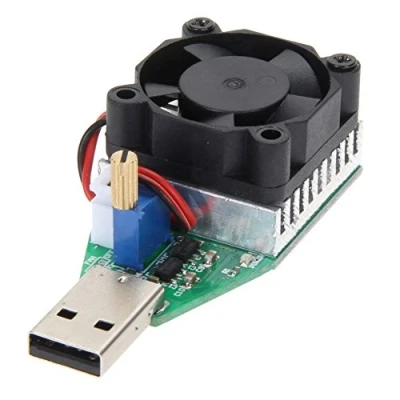 Imagen de DollaTek Resistencia de Carga electrónica Interfaz USB Descarga Batería Capacidad Prueba 0.15 3A 15w con Ventilador