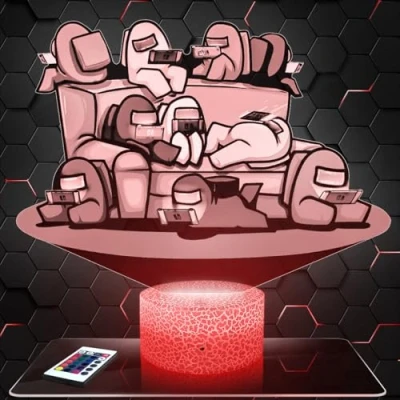 Imagen de lámpara Among U decoración Cuarto para niños. 3D U, objeto de videojuegos jugadores, Idea regalo, noche la oficina. regalo original ado en Navidad.