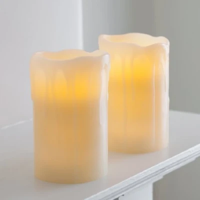 Imagen de Lights4fun Conjunto de 2 Velas LED Cera con Temporizador para Uso en Interiores