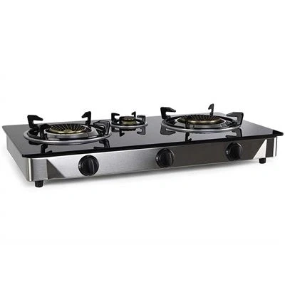 Imagen de Orbegozo FO 3520 Hornillo A Gas, 2 Quemadores De Triple Corona, Gas Butano O Propano, Encendido Piezoeléctrico, Superficie Cristal Templado, Cuerpo Inox