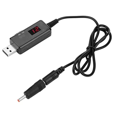 Imagen de USB a DC Boost Cable Router Convertidor de voltaje elevador Pantalla 9V / 12V Transformador Línea regulador potencia