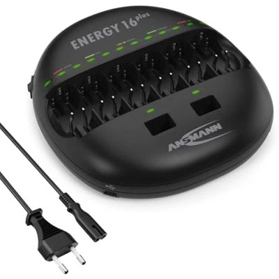 Imagen de Ansmann Energy 16 Plus Estación de Carga (para Pilas AAA, AA, 1 6 Baby C, Mono Dy Puerto USB)