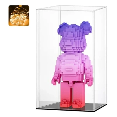 Imagen de Huijintao Vitrinas para Colecciones, expositoras, Vitrina Metacrilato, Caja metacrilato Transparente Expositor, Expositora Miniaturas, Figuritas (25x25x35cm)