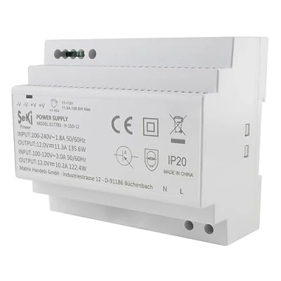 Imagen de SeKi Hutschrienen Netzteil H 150 12 12V 11,3A 135W DIN Rail Riel Fuente de alimentación/alimentación/transformador