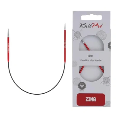 Imagen de KnitPro K47052 Aguja circular de metal, 25 cm / 2,5 mm, color rojo