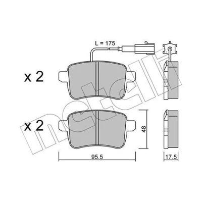 Imagen de METELLI 22 0895 0 Juego de pastillas freno con contacto avisador desgaste ALFA ROMEO: Giulietta Hatchback, OPEL: Corsa E Hatchback