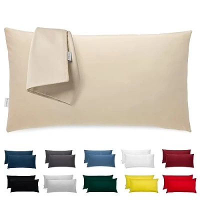 Imagen de Flowen Fundas Almohada 40x60 de Microfibra Juego 2 Cojin para Cama con Cremallera Invisible Tejido Suave y Lavable Antiácaros Transpirable Hipoalergénico Decorativas Sofà Silla