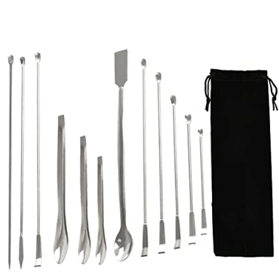 Imagen de FOROREH 12pcs Espátulas de Acero Inoxidable Cuchara Espátula Laboratorio para Polvos,Cuchara Laboratorio,Cucharas Inoxidable,Espátula Mezcla,Cucharas