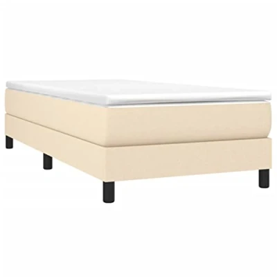 Imagen de vidaXL Estructura de Cama, Somier Individual Listones, Base Cama Tapizada, Mueble para Dormitorio Hogar, Tela Color Crema 80x200 cm
