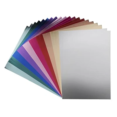 Imagen de Ideen mit Herz Cartón para espejo, papel metálico, DIN A4, 300 g/m², 2 x 10 colores diferentes, 20 hojas