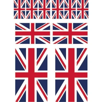 Imagen de Juego de 10 pegatinas bandera Reino Unido, diseño británica, multicolor