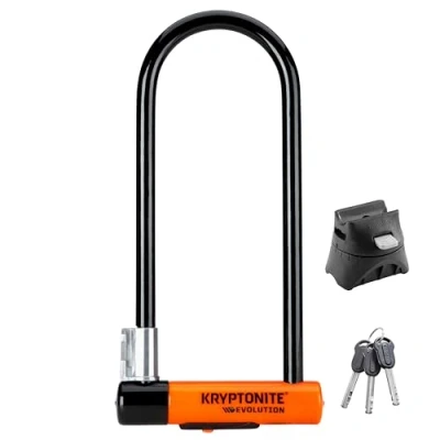 Imagen de Kryptonite (002147/001027) ANTIRROBO U EVOLUTION LS w/FLEXFRAME BRACKED (102x292), Seguridad, Negro/Naranja, 10 x 29 cm