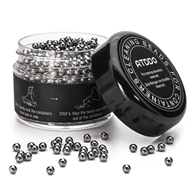 Imagen de ATDDO Perlas Limpiadoras 1000 Piezas, Bolas de Limpieza Acero Inoxidable Reutilizables para Jarras, Botellas, Decantadores, Fácil y Eficaz