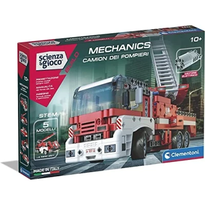 Imagen de Clementoni 19181 Scienza e gioco Build, Camión de Bomberos, Juego construcción, Laboratorio mecánico, científico Infantil, Manual en Italiano, Multicolor, 8 años, 7 x 31,1 45,1 cm